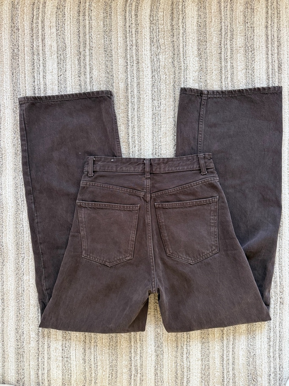 Zara Choc. Brown High Waisted, Wide Leg Jeans